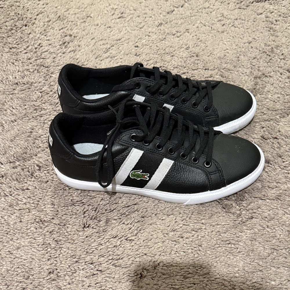 Lacoste Black and White Casual Shoes